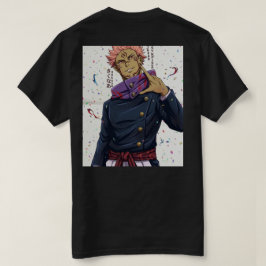 Grundlegendes Anime-Print T-Shirt