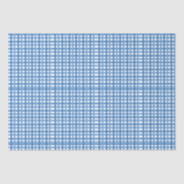 Grundlegendes blaues Kariertes Gewebe Seidenpapier (Vorderseite)