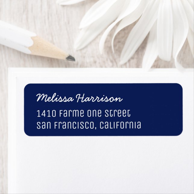 Grundlegendes Blue Address Label mit Skriptname (Insitu)