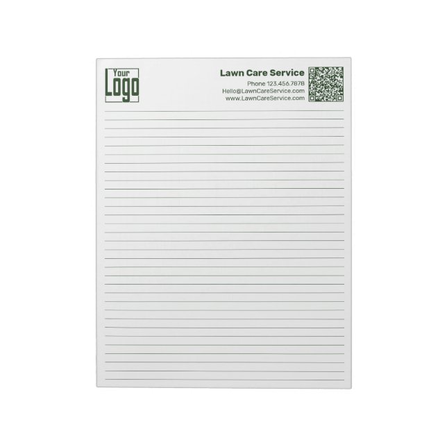 Grundlegendes Logo QR-Code Grüne Linie College Reg Notizblock (Rotiert)