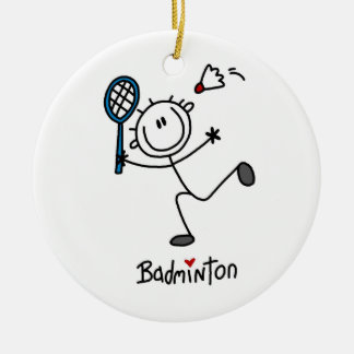 Grundlegendes männliches Strichmännchen-Badminton Keramikornament