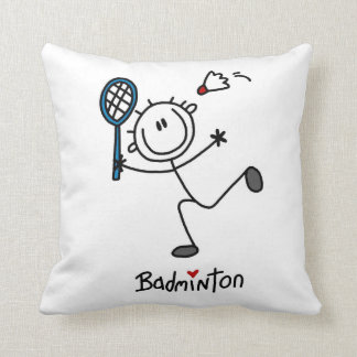 Grundlegendes männliches Strichmännchen-Badminton Kissen