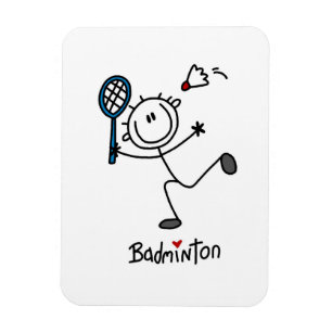 Grundlegendes männliches Strichmännchen-Badminton Magnet