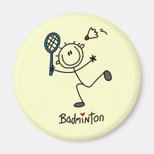 Grundlegendes männliches Strichmännchen-Badminton Magnet