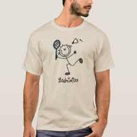 Grundlegendes männliches Strichmännchen-Badminton