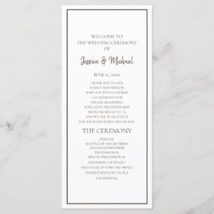 Grundlegendes Programm für die Hochzeit von Weiß u