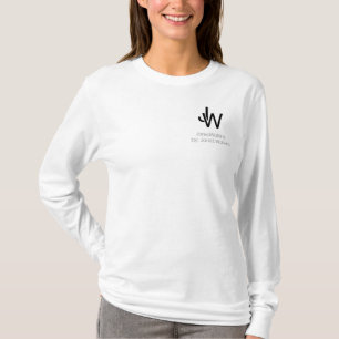 Grundlegendes weißes longsleeve T das Logo T-Shirt