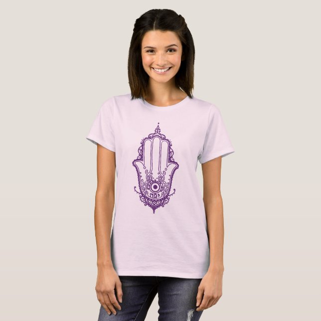 Grundlegendes Yaffa Schönheit Hamsa T-Shirt (Vorne ganz)