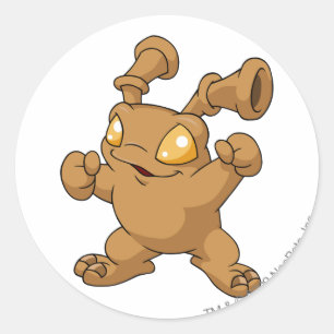 Grundo Brown Runder Aufkleber