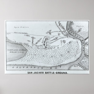 Grundplan des Kampfes von San Jacinto Poster