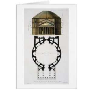Grundplan und Fassade des Pantheons, Rom, von