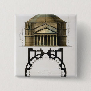 Grundplan und Fassade des Pantheons, Rom, von Button