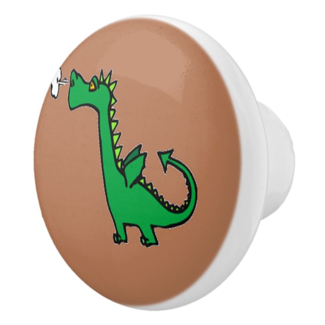 Gründrache Keramikknauf (Rechts)