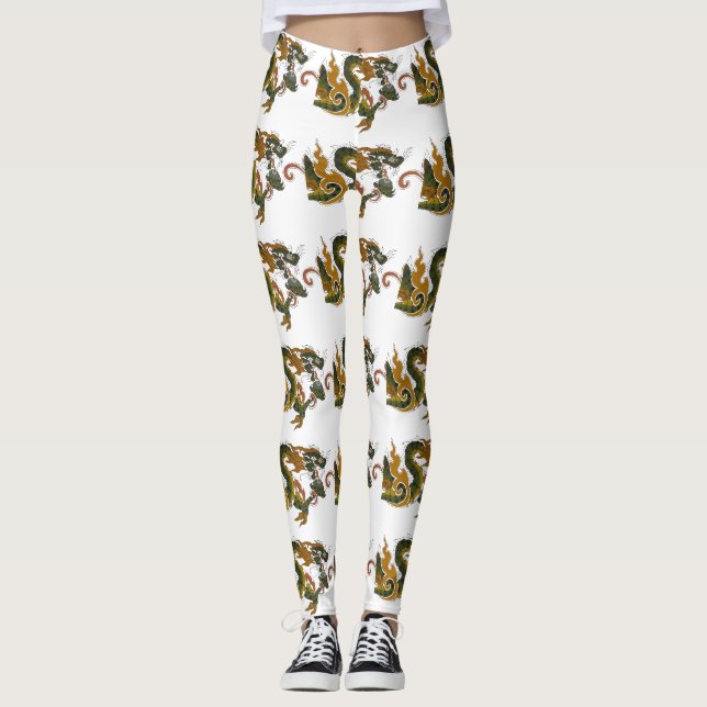 Gründrache Leggings (Vorderseite)