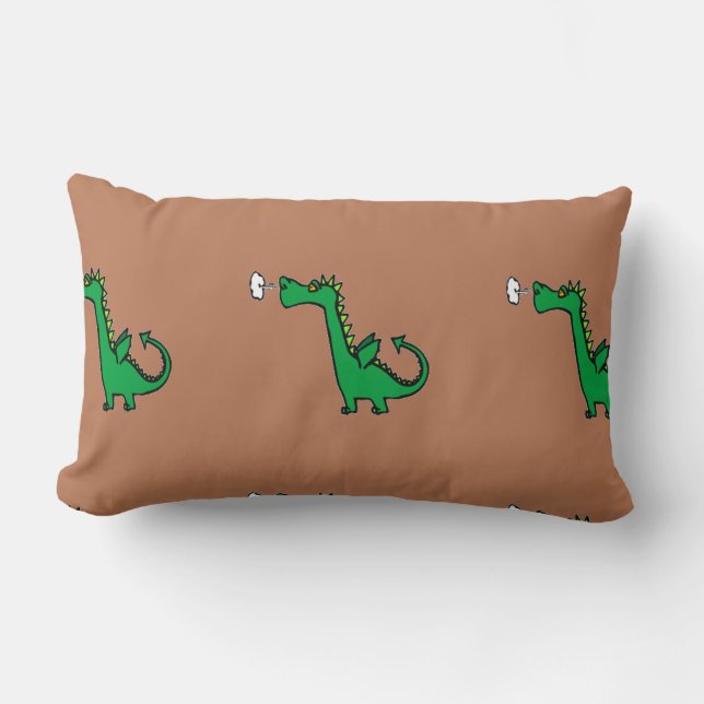 Gründrache Lendenkissen (Vorderseite)