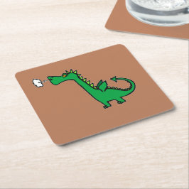 Gründrache Rechteckiger Pappuntersetzer