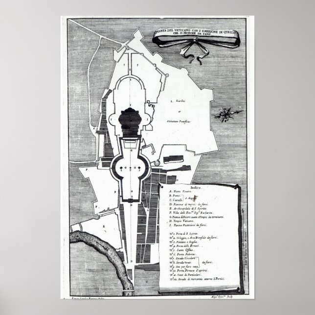 Grundriss des Vatikans, Rom Poster (Vorne)