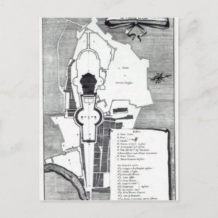 Grundriss des Vatikans, Rom Postkarte