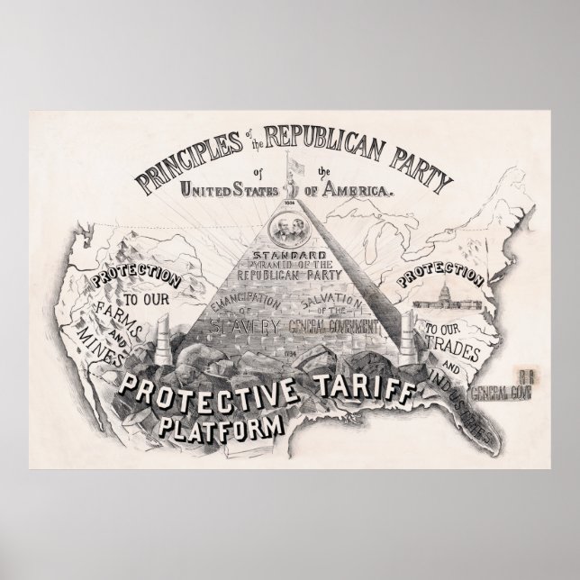 GRUNDSÄTZE DES REPUBLIKANISCHEN PARTY 1888 POSTER (Vorne)