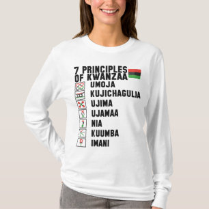 Grundsätze des schwarzen Kwanzaa-Textes T-Shirt