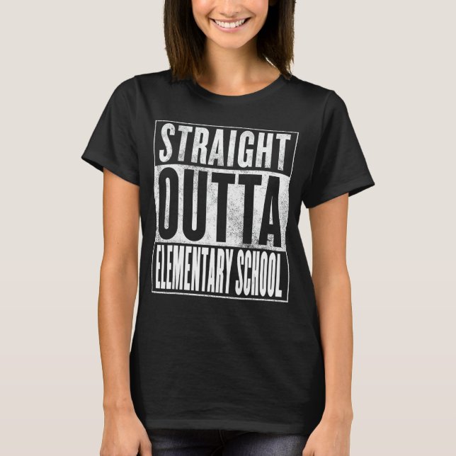 Grundschule - Elementarschule direkt außerhalb T-Shirt (Vorderseite)