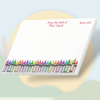 Grundschullehrer Custom Colorful Crayons Post-it Klebezettel