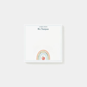 Grundschullehrer Süßer Apfel Regenbogen Post-it Klebezettel