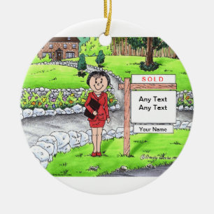 Grundstücksmakler - Frau Keramikornament