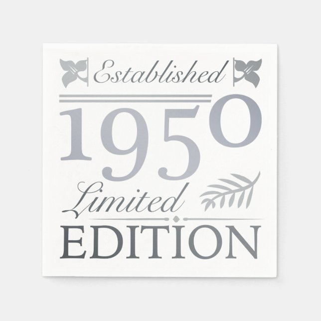Gründung 1950 70. Geburtstag Serviette (Vorderseite)