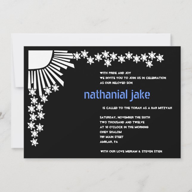 Gründung Bar Bat Mitzvah Einladung (Vorderseite)