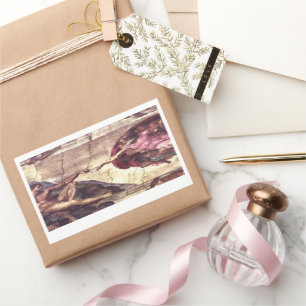 Gründung von Adam durch Michelangelo Rechteckiger Aufkleber