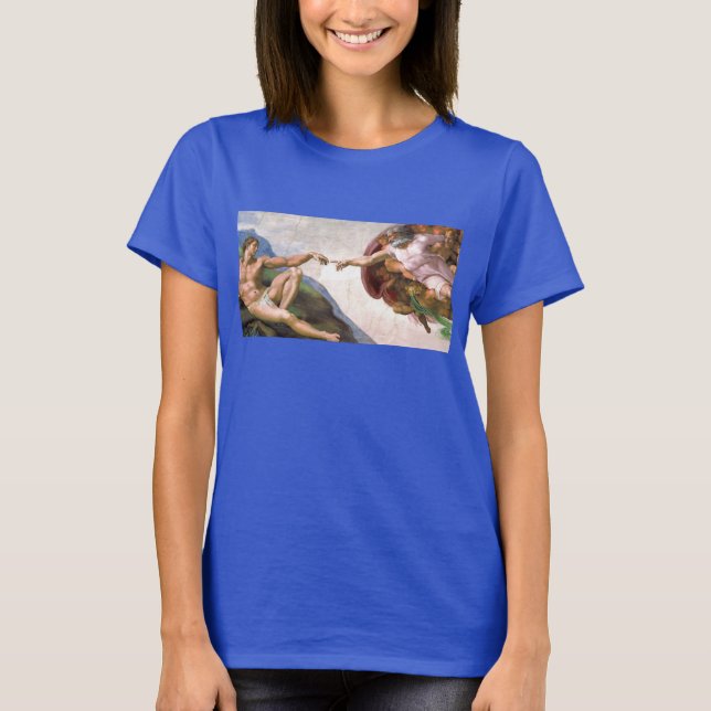 Gründung von Adam durch Michelangelo T-Shirt (Vorderseite)
