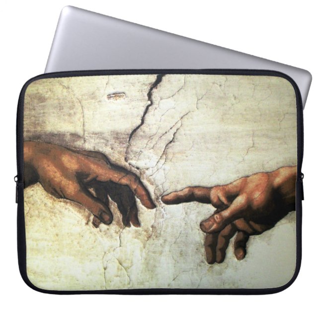 Gründung von Adam - Hands Michelangelo 1475 - 1564 Laptopschutzhülle (Vorderseite)