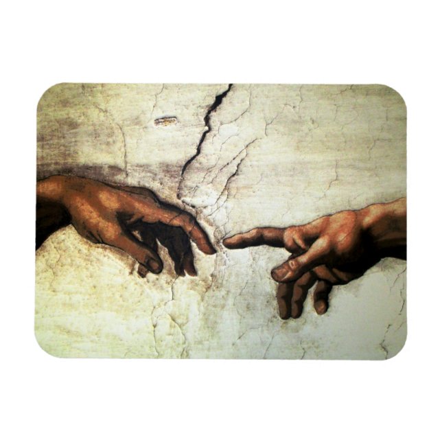 Gründung von Adam - Hands Michelangelo 1475 - 1564 Magnet (Horizontal)