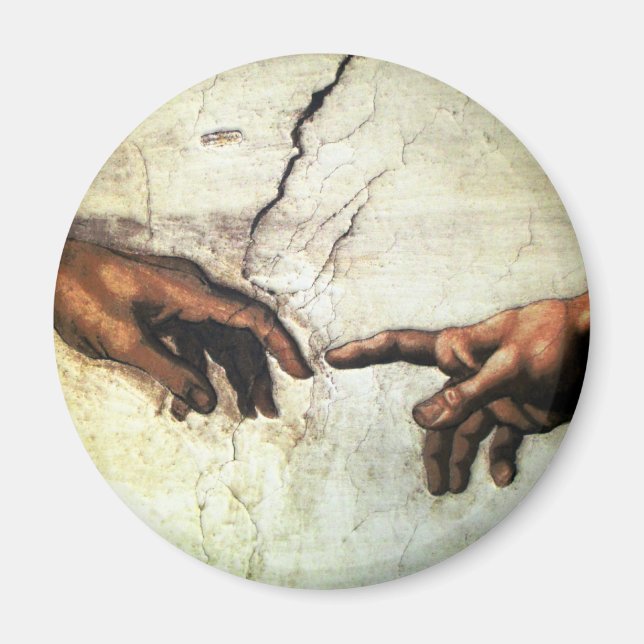 Gründung von Adam - Hands Michelangelo 1475 - 1564 Magnet (Vorne)