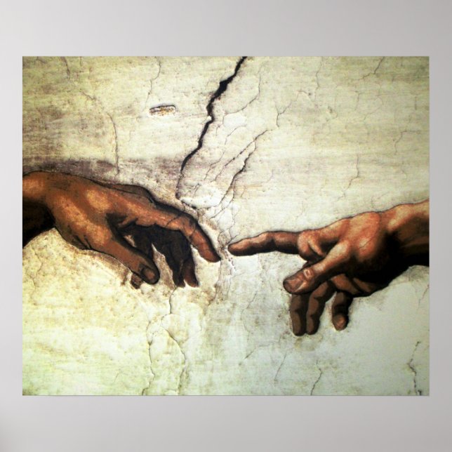 Gründung von Adam - Hands Michelangelo 1475 - 1564 Poster (Vorne)