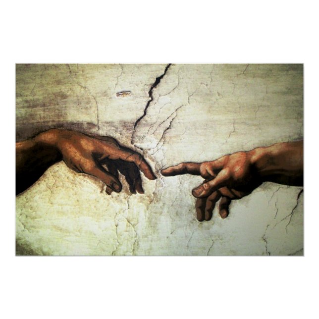 Gründung von Adam - Hands Michelangelo 1475 - 1564 Poster (Vorderseite)