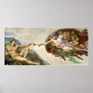 Gründung von Adam - Michelangelo Poster
