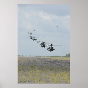 Gründung von AH-64D-Apache-Hubschraubern Poster