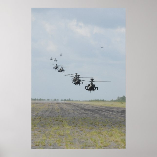 Gründung von AH-64D-Apache-Hubschraubern Poster (Vorne)