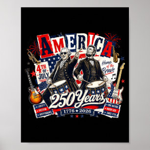 Gründungsvater Abe Lincoln spielt Gitarre 250. Poster