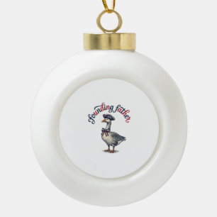 Gründungsvater Gans Vintage Patriotisches Hemd Des Keramik Kugel-Ornament