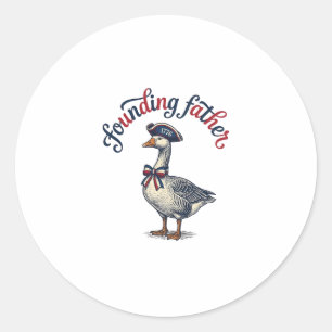 Gründungsvater Gans Vintage Patriotisches Hemd Des Runder Aufkleber