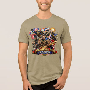 Gründungsväter Superhelden-Team 250. Jubiläum Tri-Blend Shirt