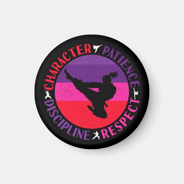 Grundwerte der Kampfkunst - Karate Magnet (Vorne)