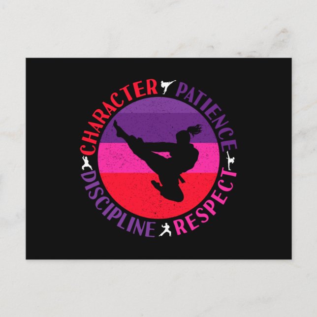 Grundwerte der Kampfkunst - Karate Postkarte (Vorderseite)