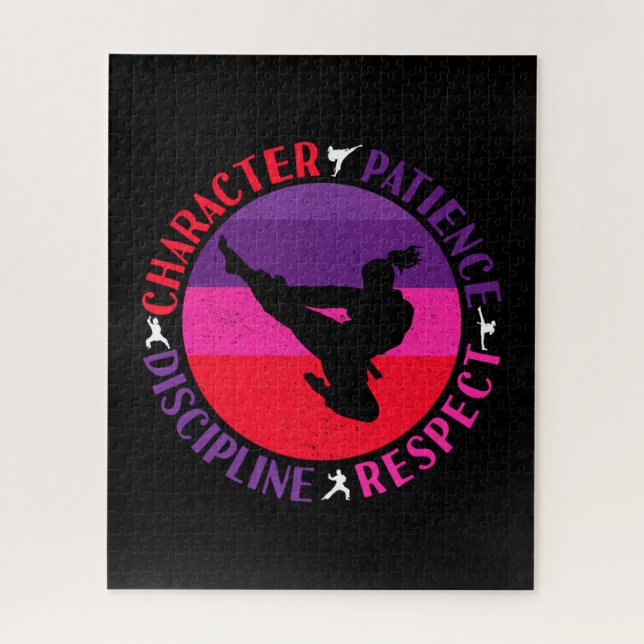 Grundwerte der Kampfkunst - Karate Puzzle (Vertikal)