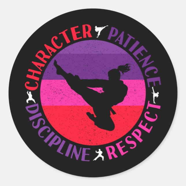 Grundwerte der Kampfkunst - Karate Runder Aufkleber (Vorderseite)