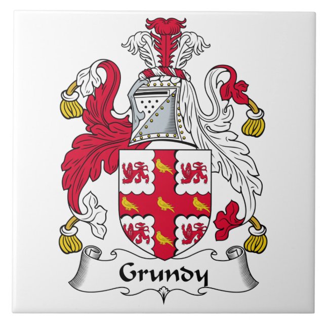 Grundy Familienwappen Fliese (Vorderseite)