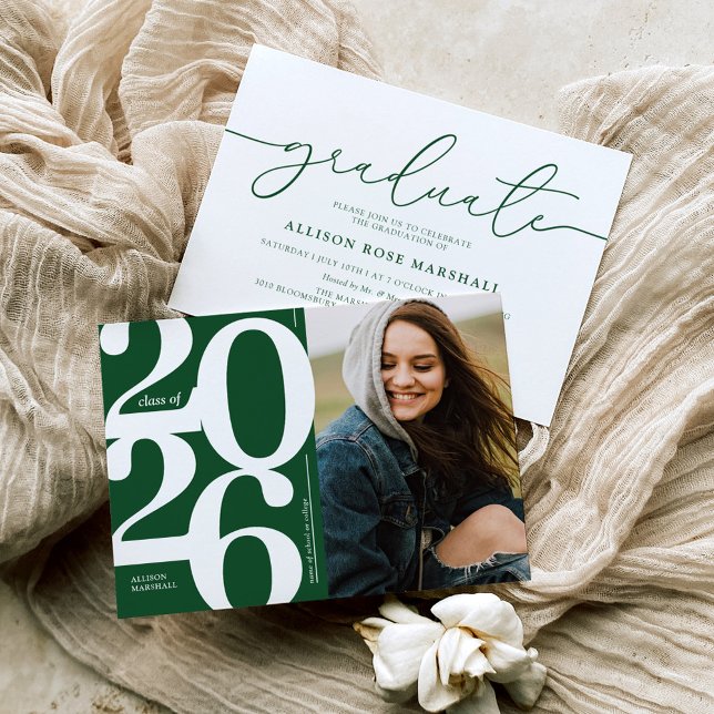 Grüne 2025-Foto-Graduationspartei - Einladung (Von Creator hochgeladen)